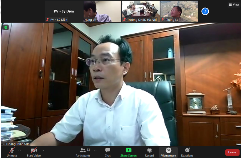 Thứ trưởng Hoàng Minh Sơn phát biểu tại cuộc họp trực tuyến
