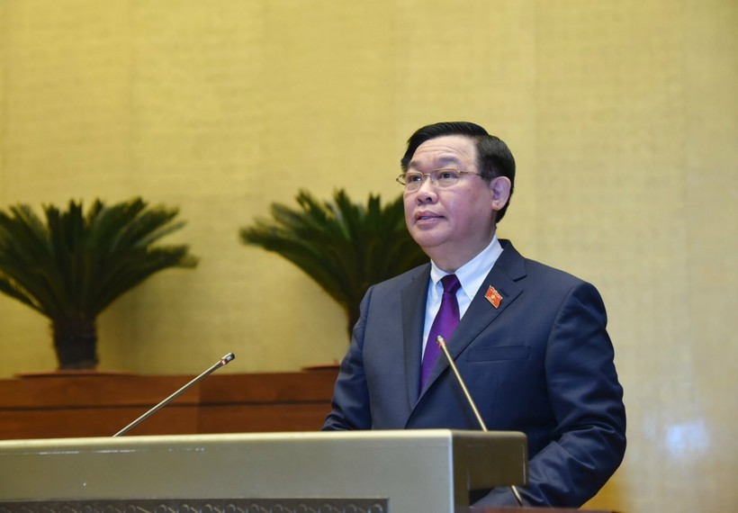 Chủ tịch Quốc hội Vương Đình Huệ phát biểu khai mạc