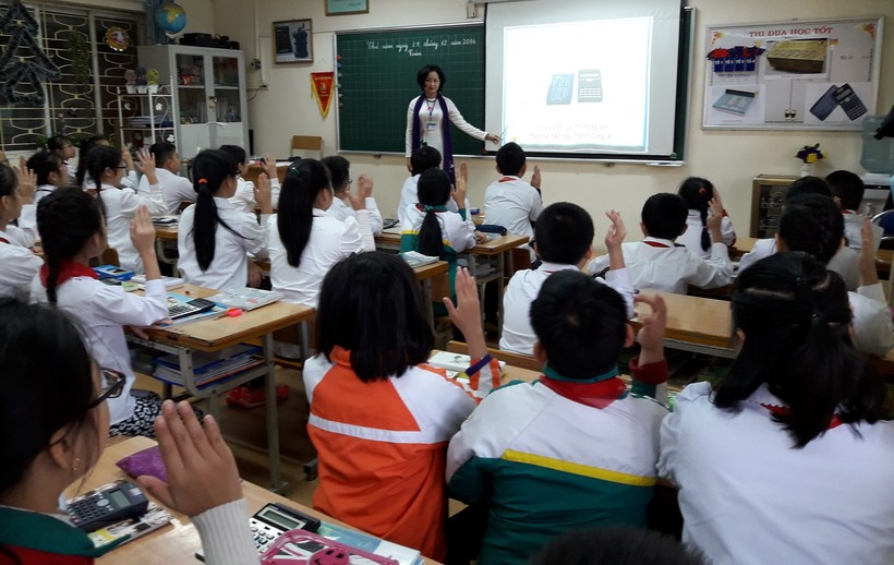 Lớp học của cô Lê Thị Hồng An khi còn dạy học trực tiếp. Ảnh: NVCC