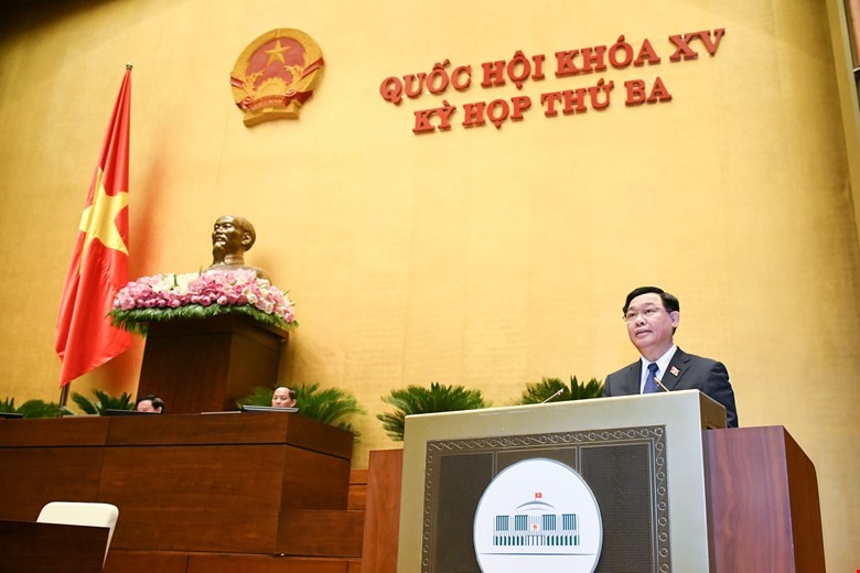 Chủ tịch Quốc hội Vương Đình Huệ phát biểu khai mạc Kỳ họp thứ 3, Quốc hội khoá XV