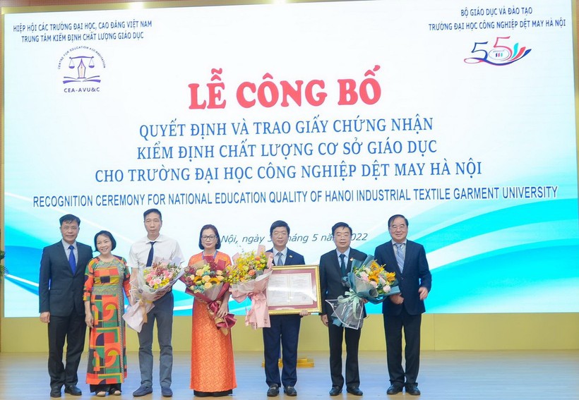 Trường ĐH Công nghiệp Dệt may Hà Nội đạt chuẩn Kiểm định chất lượng cơ sở giáo dục. 