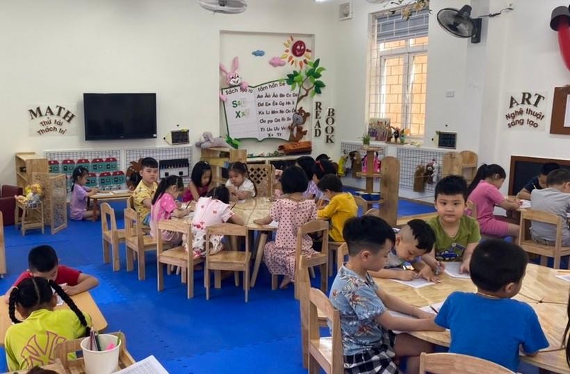 Một lớp học của Trường mầm non Trương Định (Hai Bà Trưng, Hà Nội).