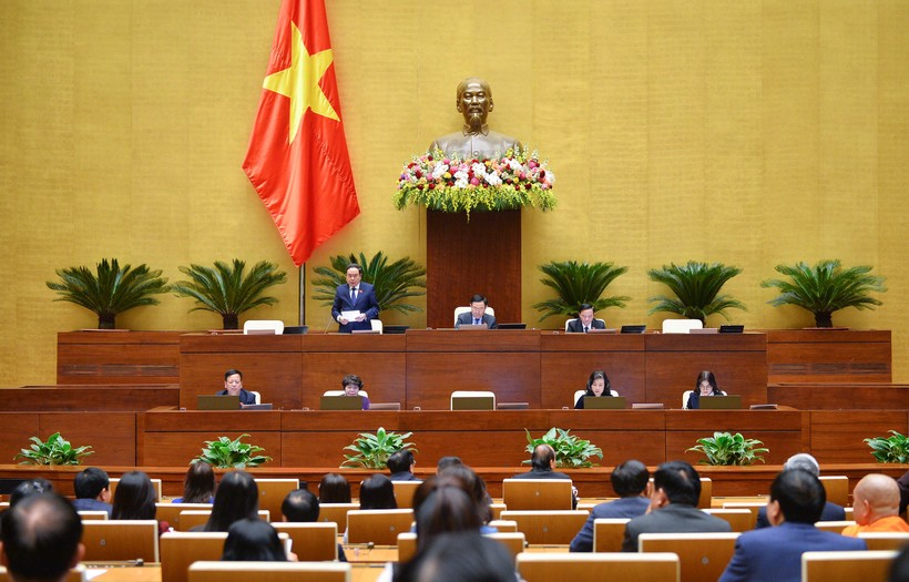 Phó Chủ tịch Thường trực Quốc hội Trần Thanh Mẫn điều hành nội dung Phiên họp.