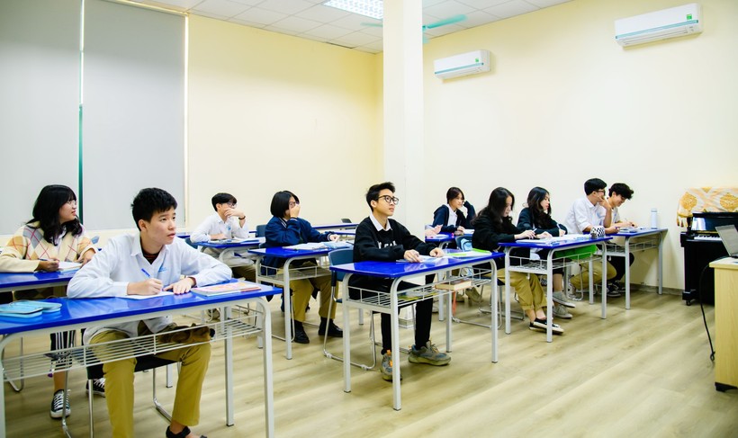 Một lớp học của Trường THPT Nguyễn Văn Huyên.