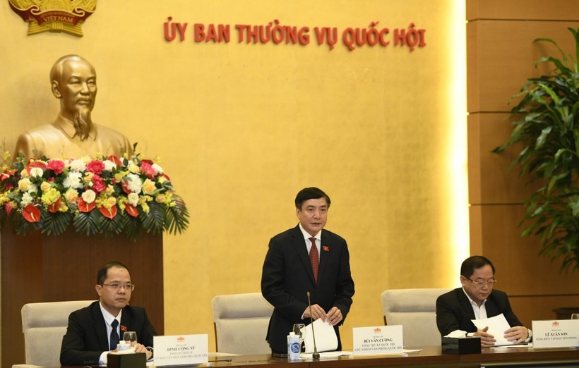 Ông Bùi Văn Cường phát biểu tại buổi gặp mặt.