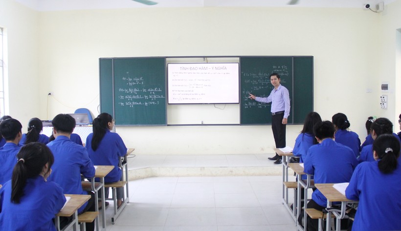 Một lớp học của Trường THPT Đức Hợp (Hưng Yên).