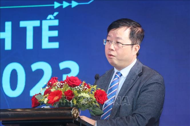 Thứ trưởng Bộ Thông tin và Truyền thông Nguyễn Thanh Lâm phát biểu tại Diễn đàn. Ảnh: TTXVN. 