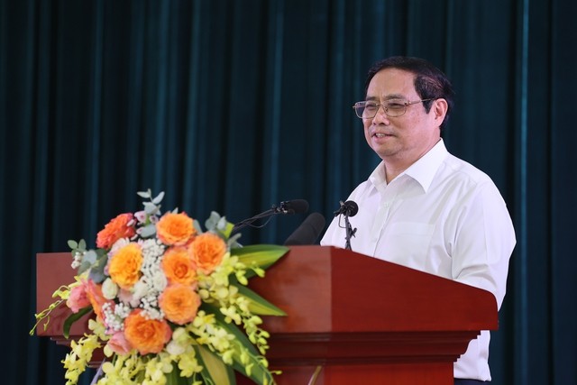 Thủ tướng Phạm Minh Chính phát biểu chỉ đạo tại buổi làm việc với Hội Nhà báo Việt Nam. Ảnh: VGP