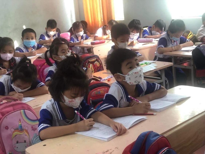 Giờ học của học sinh lớp 1 Trường Tiểu học Phú Riềng An (xã Phú Riềng, huyện Phú Riềng, tỉnh Bình Phước).