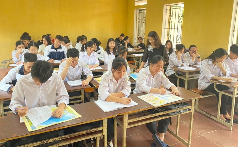 Một tiết học của học viên Trung tâm GDNN-GDTX Sơn Tây (Hà Nội). Ảnh: NTCC.