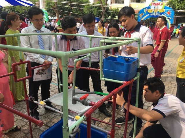 HS Trường THCS Văn Lang giới thiệu về hệ thống lọc nước 