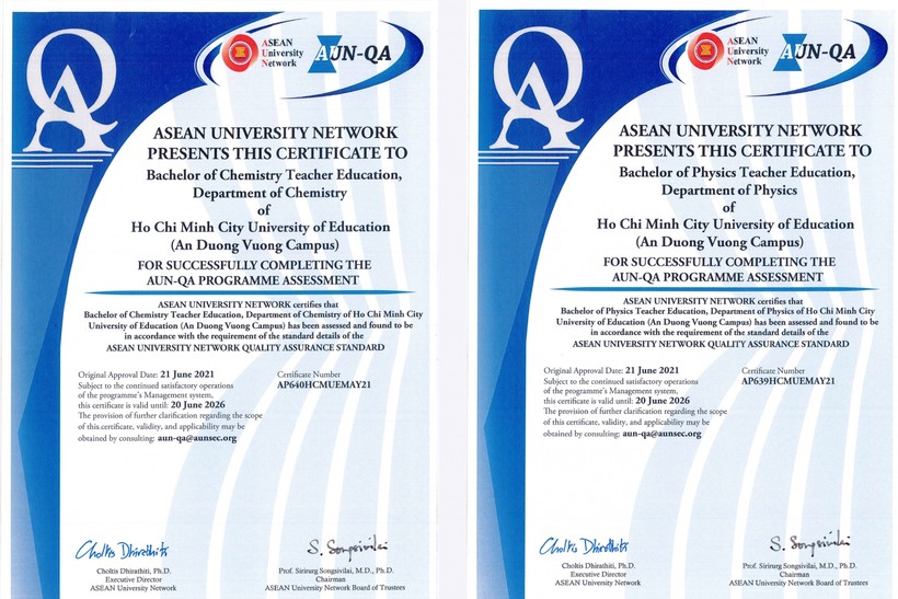Hai trong số 4 chương trình đào tạo của Trường ĐH Sư phạm TPHCM vừa được công nhận đạt chuẩn AUN-QA.