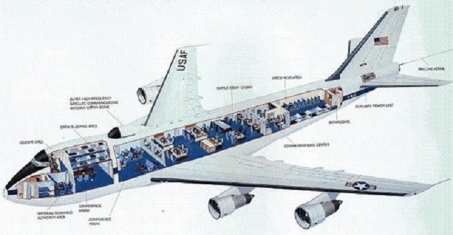 Mỹ công bố nội thất máy bay “Ngày tận thế” Nightwatch E-4B