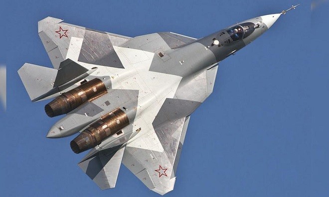 Mfáy bay chiến đấu Su-57 của Nga.