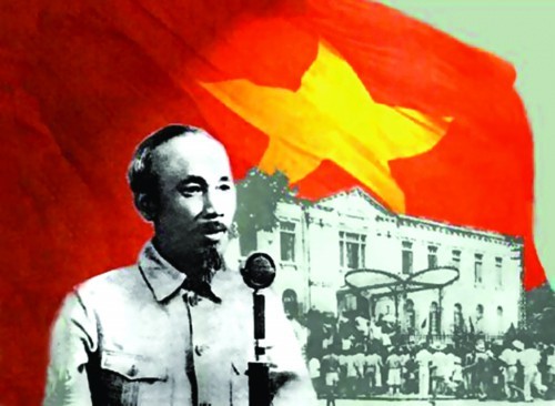 Chủ tịch Hồ Chí Minh đọc Tuyên ngôn độc lập.   