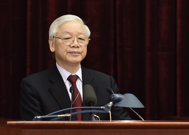 Tổng Bí thư, Chủ tịch nước Nguyễn Phú Trọng phát biểu khai mạc Hội nghị lần thứ 9 Ban Chấp hành Trung ương Đảng khóa XII.