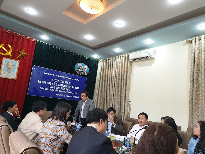 Đoàn công tác của Bộ GD&ĐT do Tiến sĩ Thái Văn Tài, Quyền Vụ trưởng Vụ Tiểu học cùng các thành viên trong đoàn công tác của Bộ GD&ĐT làm việc với Sở GD&ĐT Hải Phòng