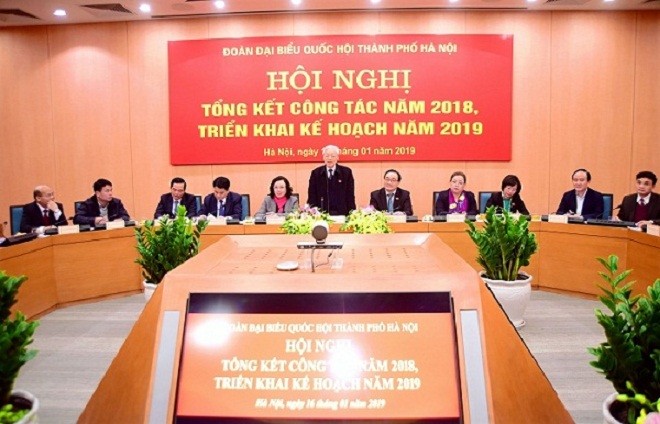 Tổng Bí thư, Chủ tịch nước Nguyễn Phú Trọng phát biểu tại Hội nghị. Ảnh: Thùy Linh