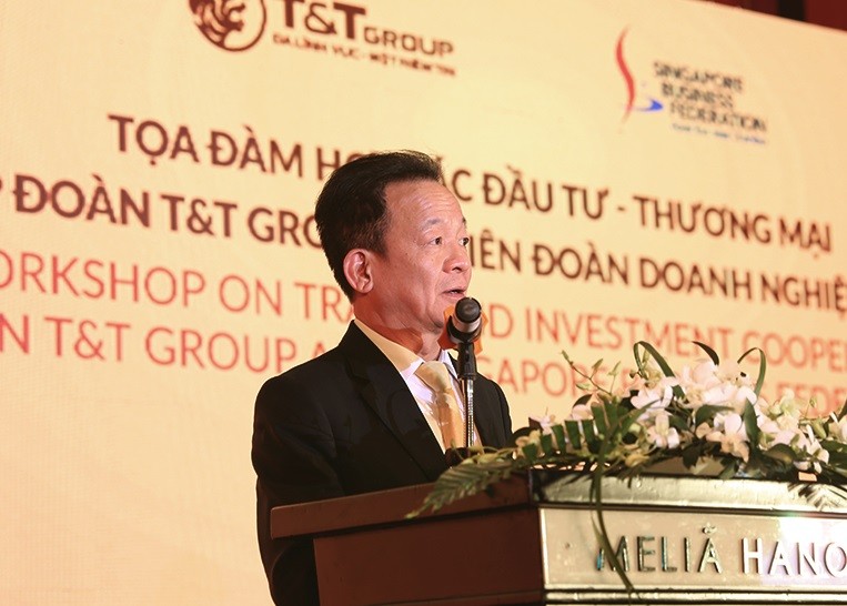 Ông Đỗ Quang Hiển - Chủ tịch HĐQT kiêm Tổng Giám đốc Tập đoàn T&T Group phát biểu tại buổi Tọa đàm.