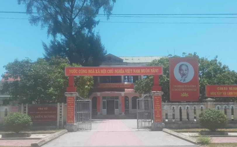 Trụ sở UBND và Công an xã Điền Hương, huyện Phong Điền - nơi xảy ra vụ việc. (Ảnh: Đ.Thành).