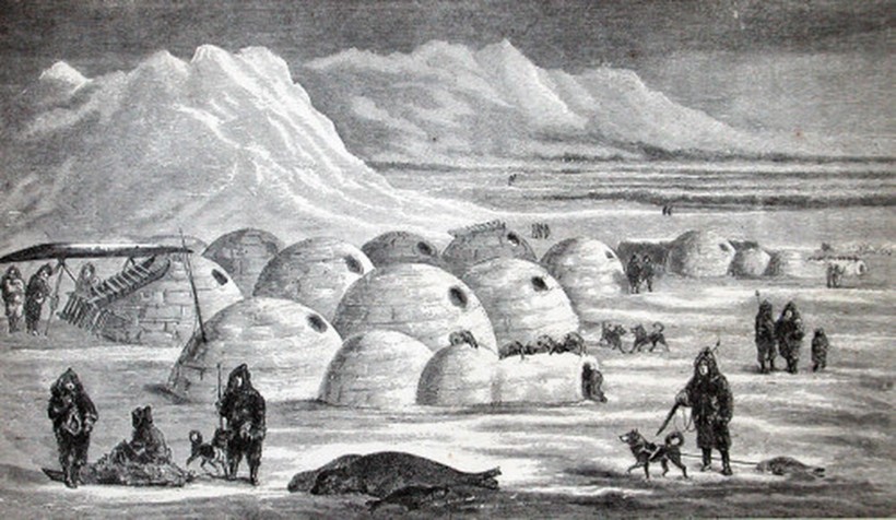 Ngôi làng Eskimo bên hồ Anjikuni phía Bắc Canada.