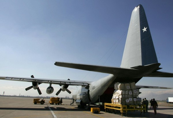 Một máy bay vận tải quân sự Hercules C-130 của Chile, mẫu tương tự như chiếc máy bay bị mất tích