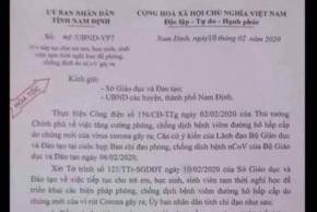 Nam Định: Xuất hiện văn bản giả mạo cho học sinh nghỉ học đến ngày 1/3