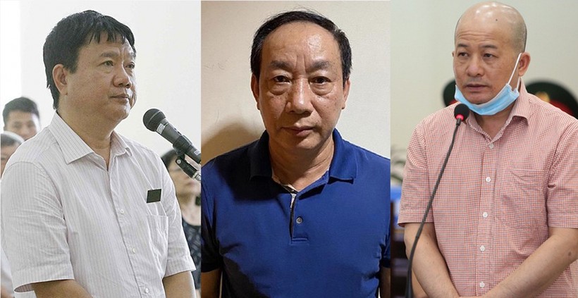 Bị cáo: Đinh La Thăng, Nguyễn Hồng Trường, Đinh Ngọc Hệ (từ trái qua). Ảnh: CTV.