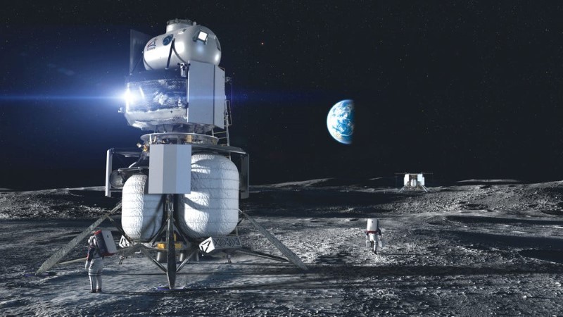 Ý tưởng về trạm đổ bộ của Blue Origin trên bề mặt Mặt trăng.