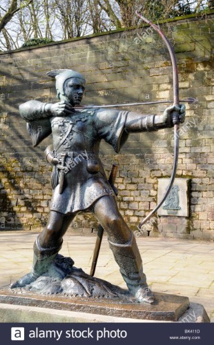 Tượng Robin Hood ở Nottingham.