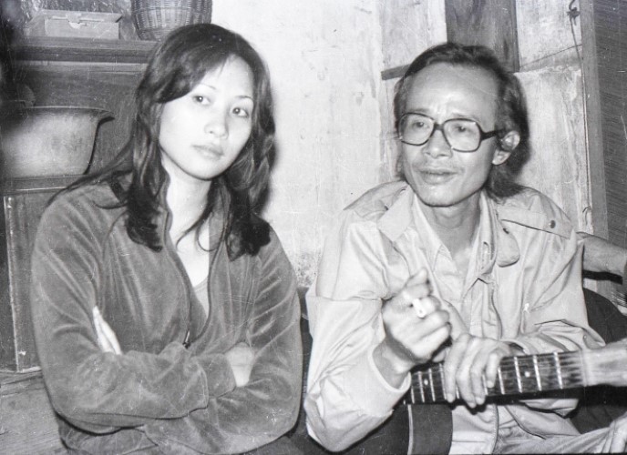 Diễn viên Phương Thanh và nhạc sĩ Trịnh Công Sơn năm 1983. Ảnh: INT.
