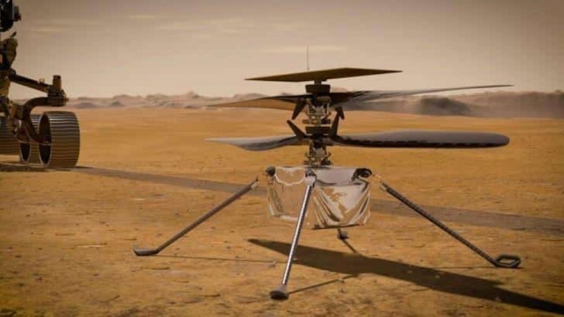 Ảnh trực thăng sao Hỏa Ingenuity do tàu vũ trụ Preseverance của NASA chụp. Ảnh: NASA.