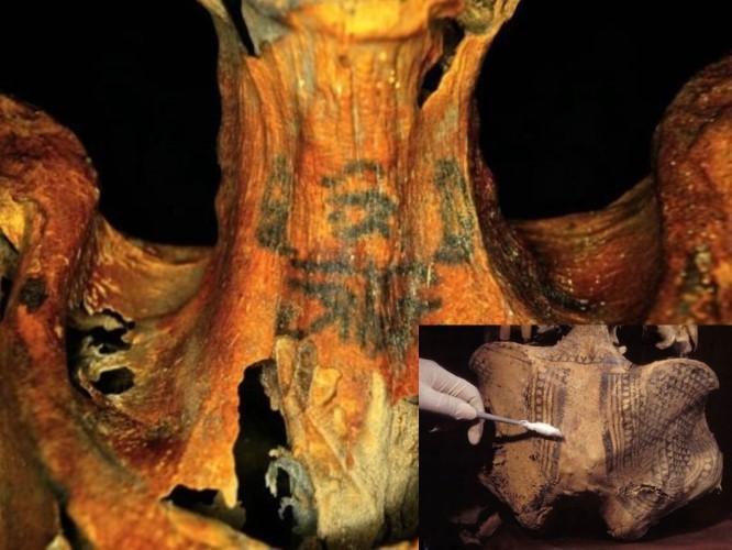 Những hình xăm được phát hiện trên xác ướp.