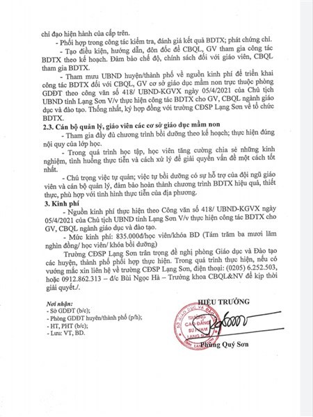 Thu tiền của GV trong bồi dưỡng thường xuyên tại Lạng Sơn: Điều chỉnh việc vì “không phù hợp”