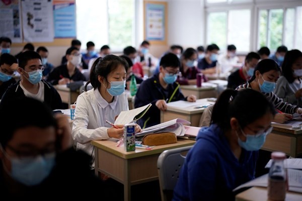 Một lớp dạy thêm tại thành phố Thượng Hải, Trung Quốc.