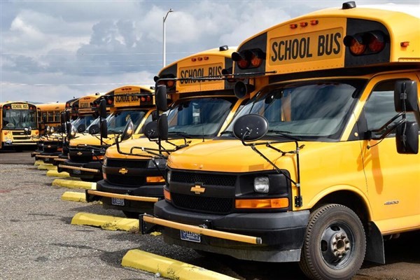 Xe buýt đưa đón học sinh tại Mỹ.