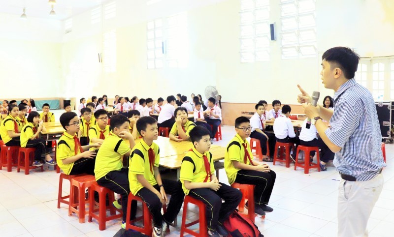 Tiết học kỹ năng sống của học sinh Trường THCS Giảng Võ (Hà Nội). Ảnh minh họa: Nguyễn Lâm