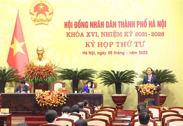 Quang cảnh Kỳ họp thứ tư HĐND Thành  Hà Nội khóa XVI.