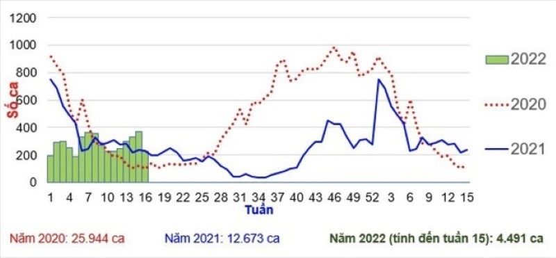 Số ca sốt xuất huyết tại Thành phố Hồ Chí Minh tăng cao hơn so với cùng kỳ năm 2020, 2021. Ảnh: HCDC.
