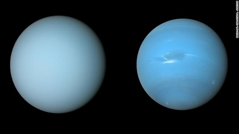 Sao Hải Vương và Thiên Vương có màu xanh gần giống nhau.