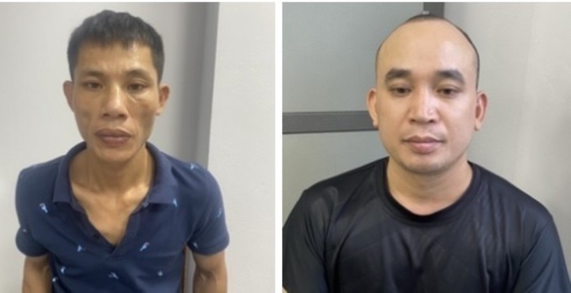 Hai đối tượng Vũ Văn Quản (phải) và Nguyễn Văn Đốc trộm cắp tài sản của người nước ngoài.