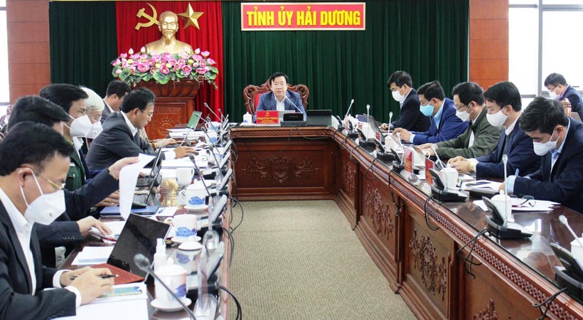Ông Phạm Xuân Thăng tại cuộc họp chỉ đạo về vấn đề xử lý cán bộ vi phạm trong vụ kit test Covid-19 Việt Á.