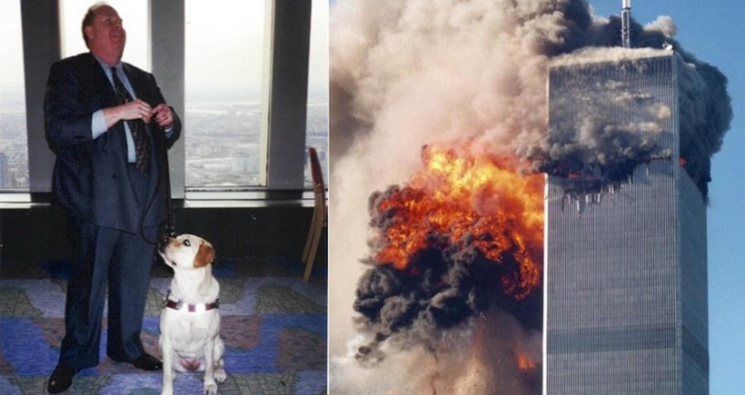 Người chủ khiếm thị và con chó khôn ngoan thoát hiểm trong gang tấc vào ngày 11/9/2001.