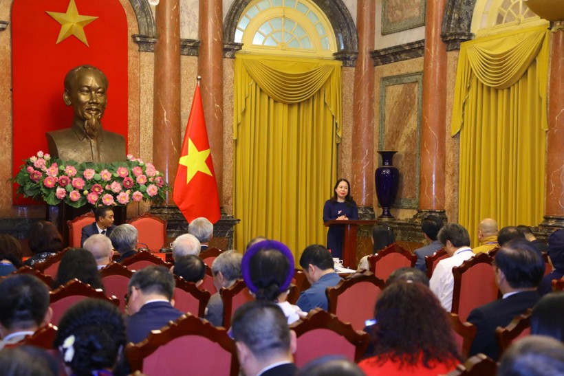 Phó Chủ tịch nước Võ Thị Ánh Xuân phát biểu tại buổi gặp mặt nhân ngày Di sản Văn hóa Việt Nam.