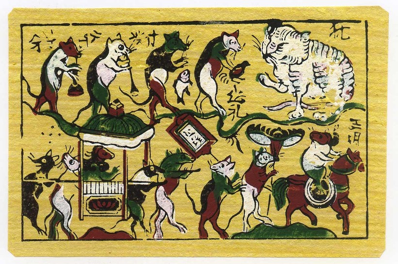 Đám cưới chuột - Bức tranh dân gian nổi tiếng của làng Đông Hồ.