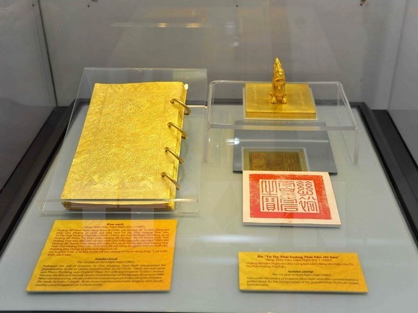 Bảo tàng Lịch sử Quốc gia hiện đang lưu giữ 94 bảo vật hoàng cung kim sách triều Nguyễn. 
