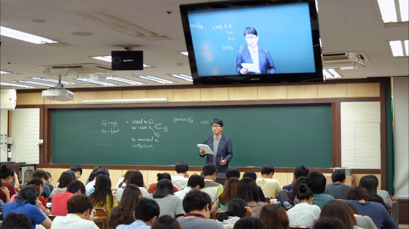 Một lớp học thêm tư nhân tại Hàn Quốc.
