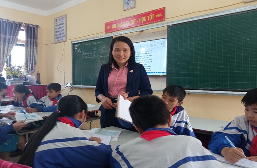 Hoạt động trải nghiệm môn Toán của học sinh lớp 5B, Trường Tiểu học Đức Lâm, Đức Thọ, Hà Tĩnh.