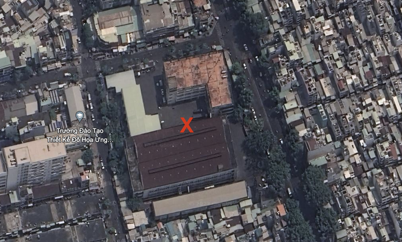 Toàn cảnh khu đất 419 Lê Hồng Phong. Ảnh: Google Earth