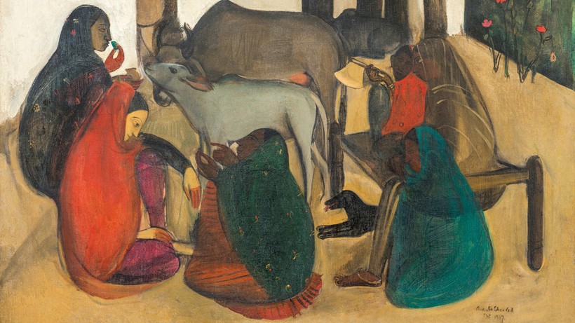 'The Story Teller' (1937) trở thành bức tranh Ấn Độ đắt nhất với giá 7,45 triệu USD. Ảnh: Saffronart